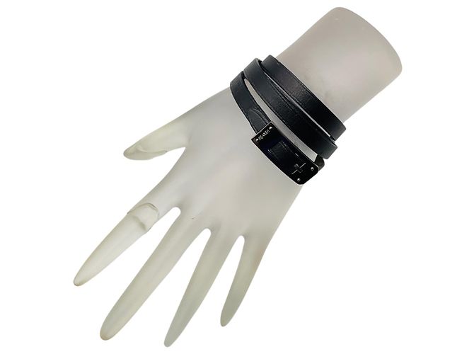 Hermès Bracciale / Collana Choker Kelly Ardion in pelle nera Hermes 2004 - vista 2