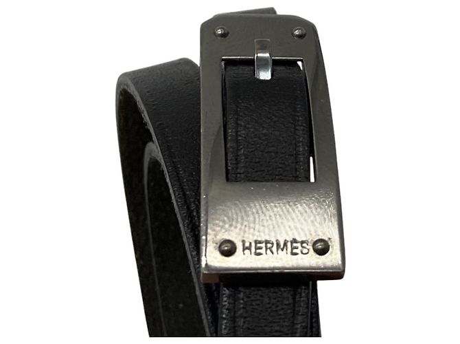 Hermès Bracciale / Collana Choker Kelly Ardion in pelle nera Hermes 2004 - vista 3