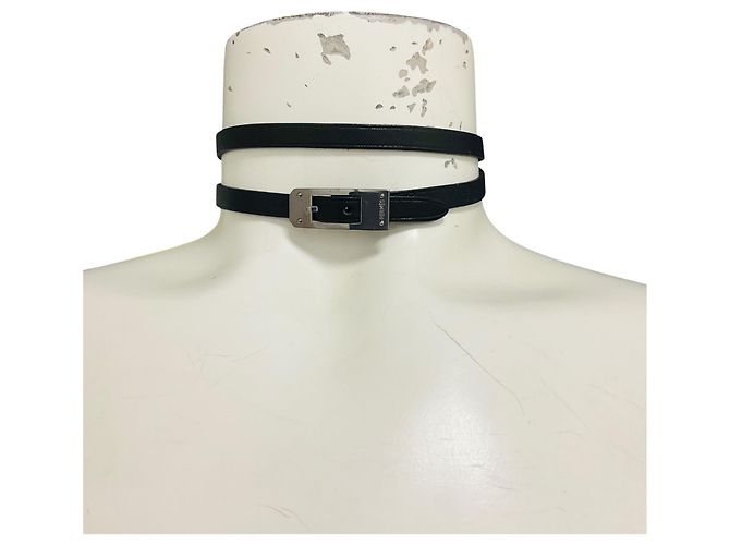 Hermès Bracciale / Collana Choker Kelly Ardion in pelle nera Hermes 2004 - vista 6