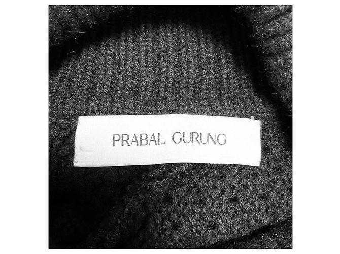 Prabal Gurung Black Langärmeliges Kaschmir-Strickkleid mit Rollkragen Schwarz - Ansicht 4