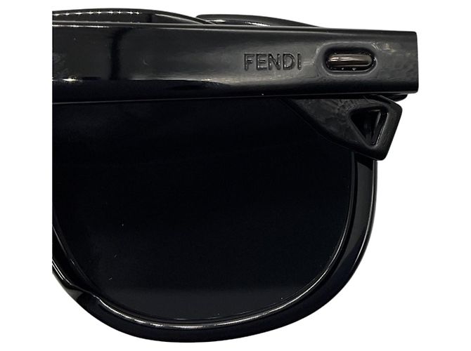 Gafas de sol Fendi Rectangle de acetato negro - vista 4