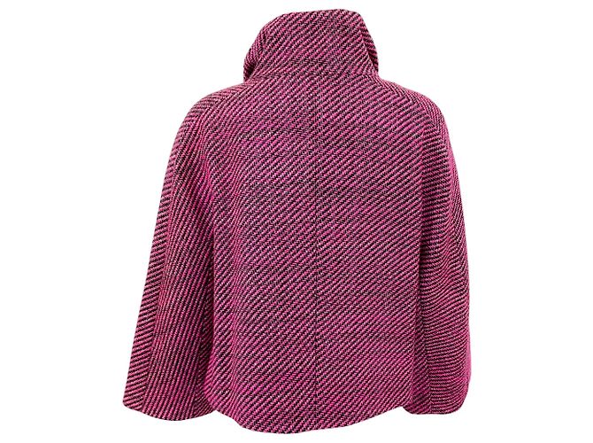 Escada Strickjacke aus Wolle mit Stehkragen Rosa / Schwarz Pink - Ansicht 3