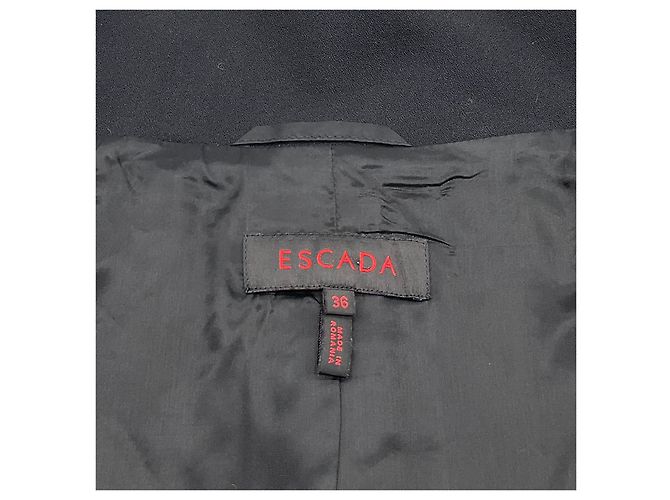 Escada Strickjacke aus Wolle mit Stehkragen Rosa / Schwarz Pink - Ansicht 4