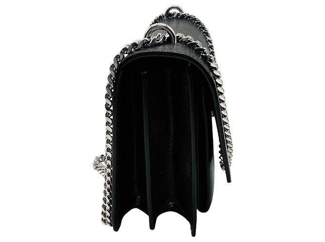 Borsa a tracolla Sunset Medium in pelle di vitello nera Saint Laurent Nero - vista 2