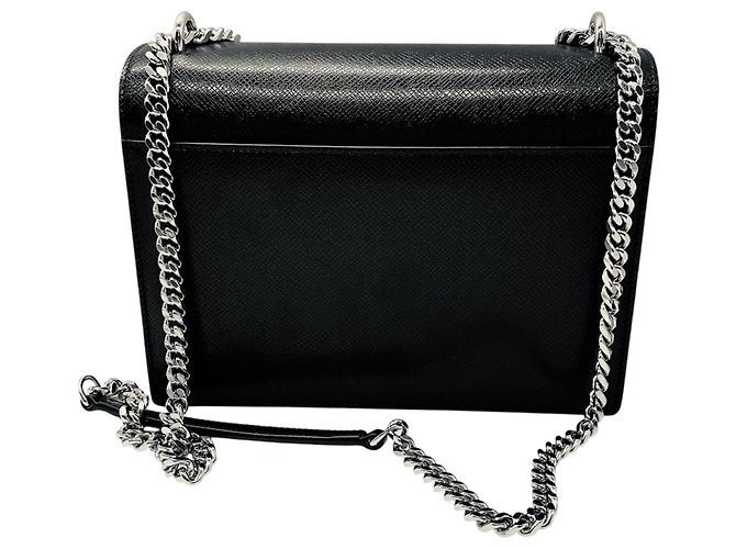 Borsa a tracolla Sunset Medium in pelle di vitello nera Saint Laurent Nero - vista 3