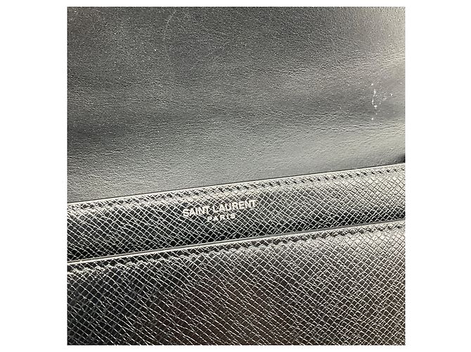 Borsa a tracolla Sunset Medium in pelle di vitello nera Saint Laurent Nero - vista 7
