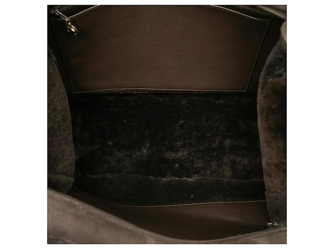 Tote Chanel in camoscio e shearling marrone - vista 4