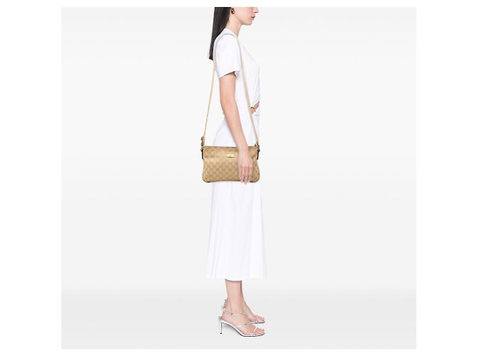 Borsa a tracolla Gucci GG Canvas Web beige - vista 6