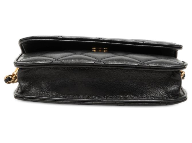 Borsa a tracolla Chanel Mini CC Quilted Lambskin Pearl Crush Pouch nera con catena Nero - vista 3