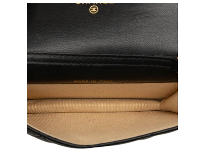 Borsa a tracolla Chanel Mini CC Quilted Lambskin Pearl Crush Pouch nera con catena Nero - vista 4