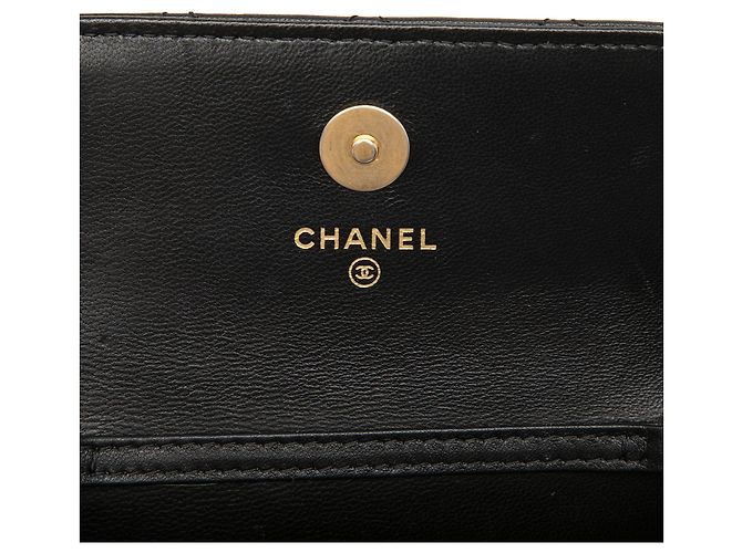 Borsa a tracolla Chanel Mini CC Quilted Lambskin Pearl Crush Pouch nera con catena Nero - vista 5
