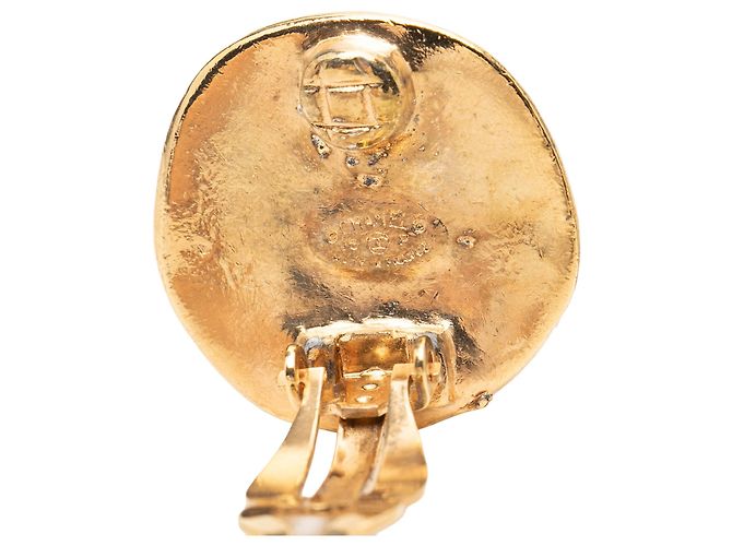 Orecchini a clip rotondi Chanel CC placcati oro D'oro - vista 3