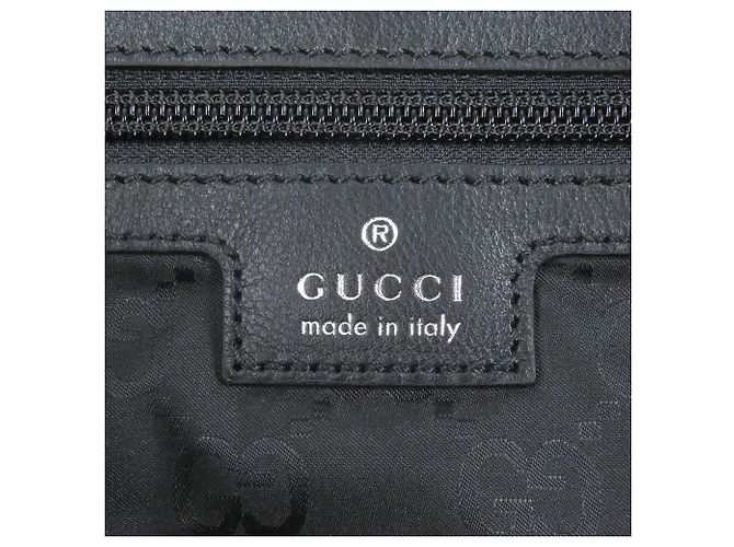 Tote Gucci in nylon nero con banda Web - vista 5