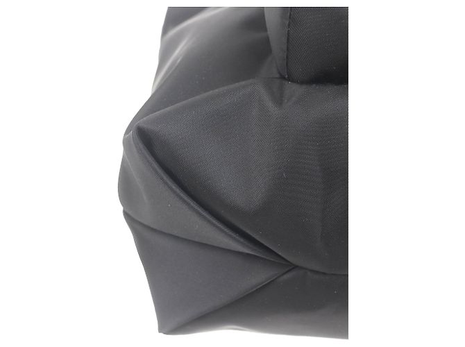 Tote Gucci in nylon nero con banda Web - vista 9