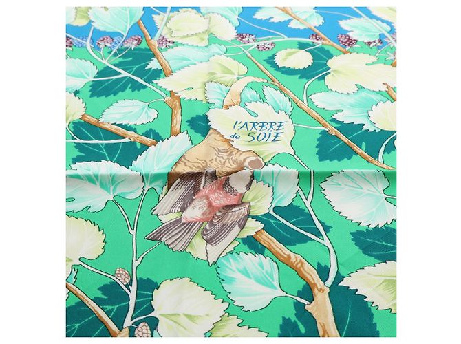Foulard di seta Hermès L Arbre de Soie Nero 90 Scarves - vista 2