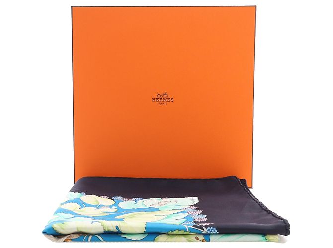 Foulard di seta Hermès L Arbre de Soie Nero 90 Scarves - vista 9
