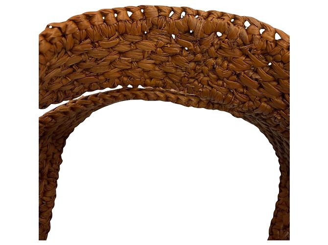 Borsa LOEWE Small Raffia Font Tote Satchel Marrone - vista 9