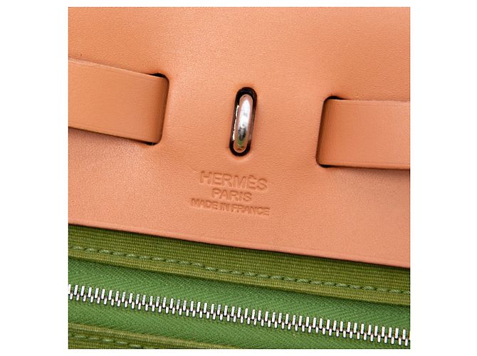 Borsa Hermès Toile Herbag Zip 31 Verde - vista 5