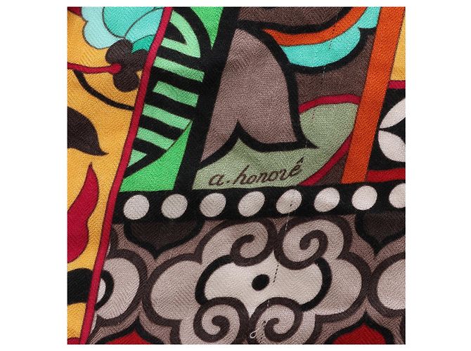 Hermès Carré Géant "La Femme aux Semelles de Vent" Sciarpa in Cashmere e Seta Rosa - vista 15
