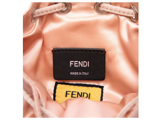 Bolsa Bucket Mini Mon Tresor Fendi em cetim rosa - vista 5