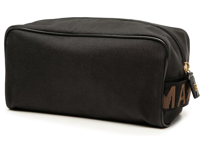 Necessaire Fendi in nylon nero con logo - vista 2