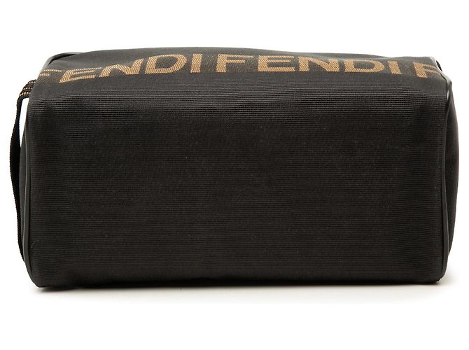 Necessaire Fendi in nylon nero con logo - vista 3