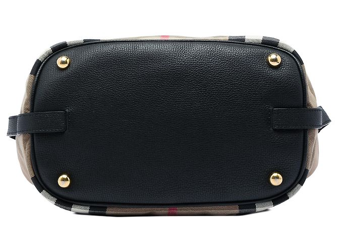 Borsa Hobo Sycamore Burberry Medium Mega Check in tela e pelle marrone - vista 3