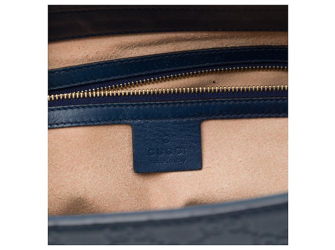 Tote Gucci Medium Guccissima Soft Signature Blu - vista 5