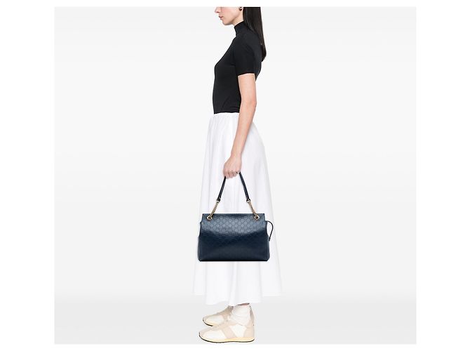 Tote Gucci Medium Guccissima Soft Signature Blu - vista 6