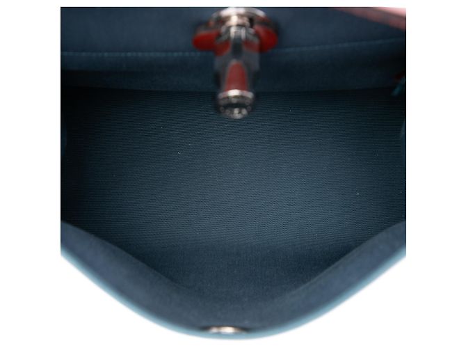 Borsa Hermès Toile Herbag Zip 31 Blu - vista 4