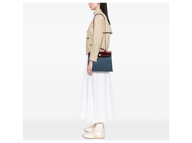 Borsa Hermès Toile Herbag Zip 31 Blu - vista 6