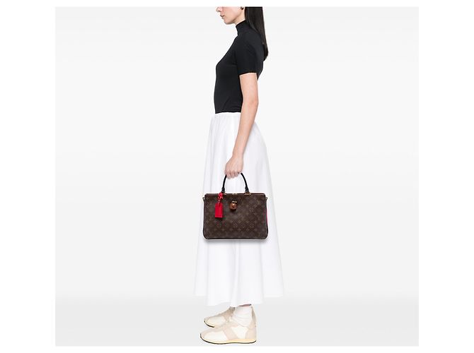 Borsa Satchel Louis Vuitton Monogram Millefeuille Marrone - vista 6
