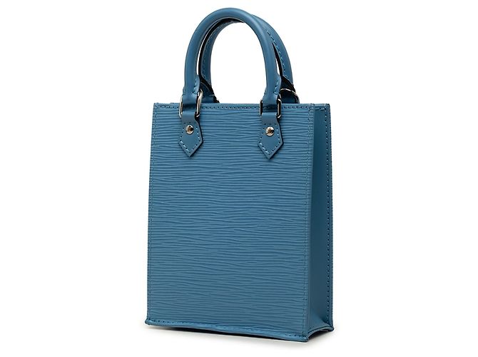 Borsa Louis Vuitton Epi Petit Sac Plat blu - vista 2
