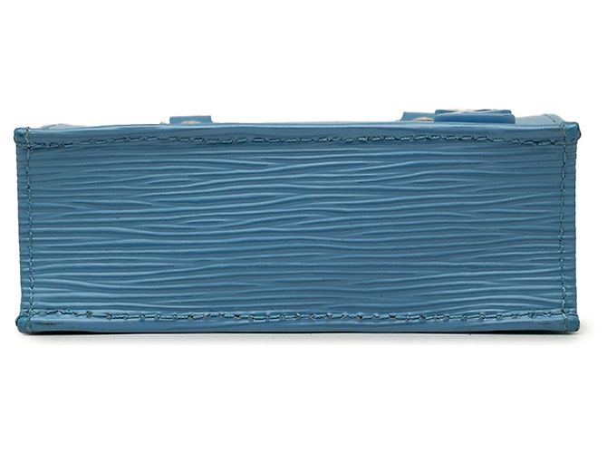 Borsa Louis Vuitton Epi Petit Sac Plat blu - vista 3