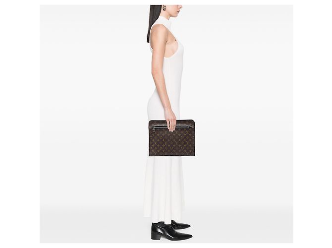 Borsa a Clutch Portfolio Louis Vuitton Monogram Macassar Marrone - vista 5