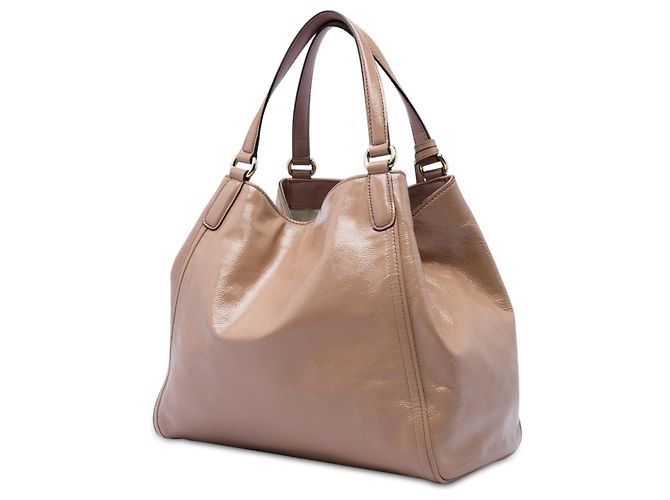 Borsa Tote Gucci Soho Cellarius Medium in vernice marrone - vista 2