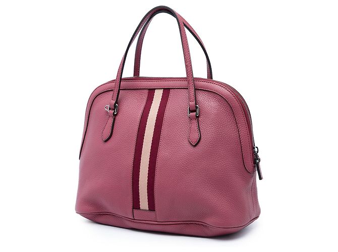 Borsa Satchel Dome Gucci Medium in pelle di vitello Web Rosa - vista 2