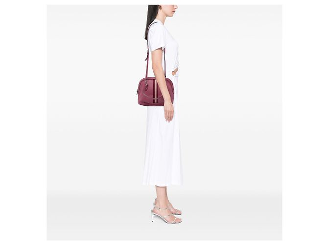 Borsa Satchel Dome Gucci Medium in pelle di vitello Web Rosa - vista 5