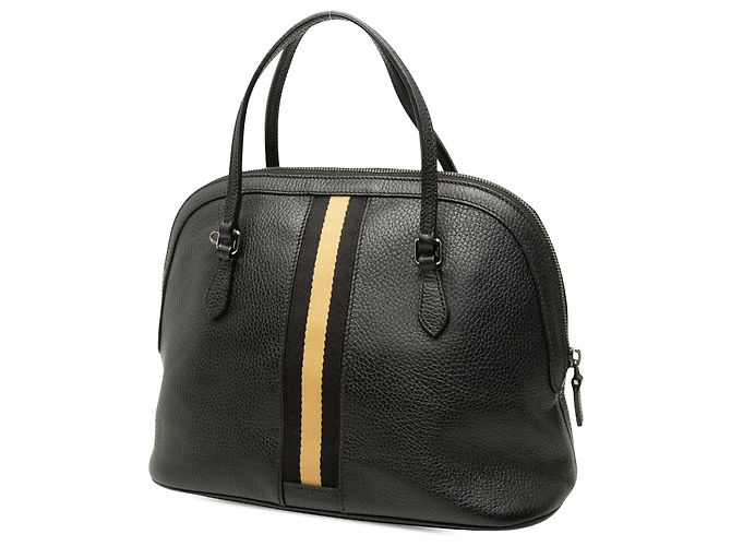 Borsa Satchel Dome Gucci Medium in pelle di vitello nera con banda Web Nero - vista 2
