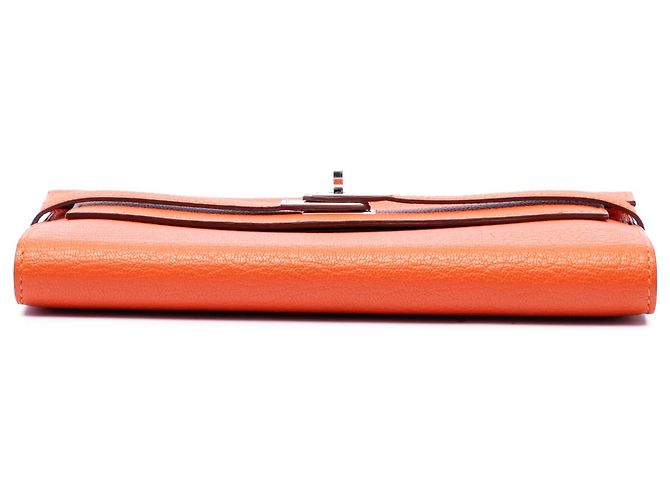 Carteira Longa Hermès Kelly em Chevre Mysore Orange Laranja - vista 3