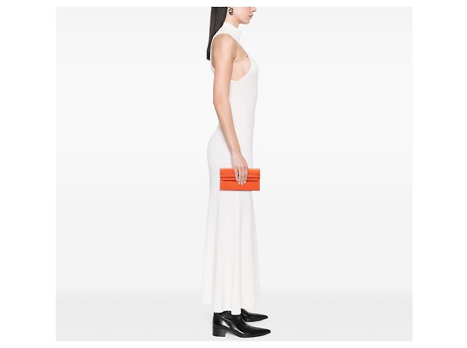 Carteira Longa Hermès Kelly em Chevre Mysore Orange Laranja - vista 6