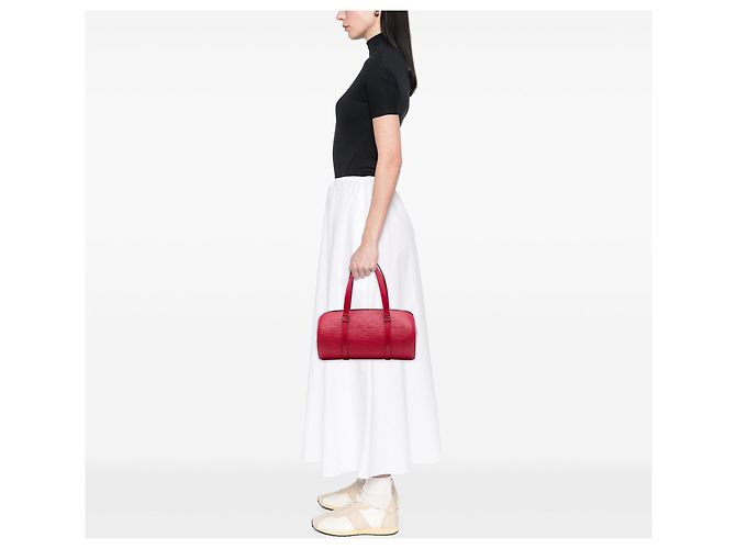 Borsa Louis Vuitton Epi Soufflot rossa Rosso - vista 6