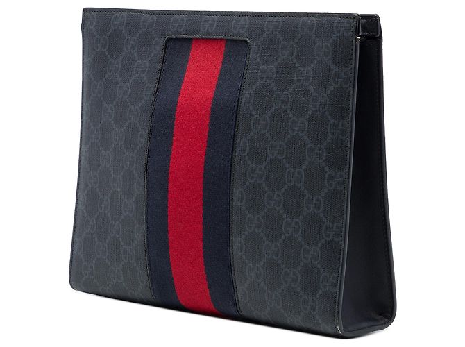 Clutch Gucci GG Supreme Web nera Nero - vista 2
