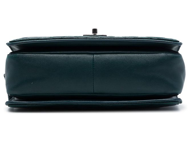 Borsa a tracolla Chanel Citizen con patta a zip in pelle d'agnello matelassé Large, Verde - vista 3