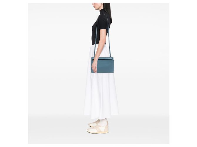 Borsa a tracolla LOEWE Leather Anagram T Pouch Blu - vista 6