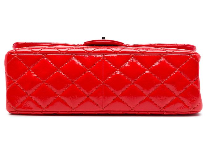 Borsa a tracolla Chanel Reissue 2.55 Double Flap 227 in vernice matelassé rossa Rosso - vista 3
