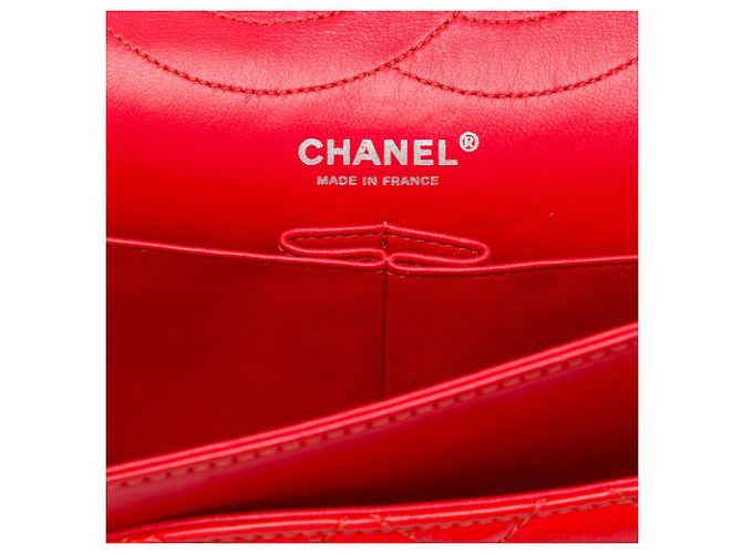 Borsa a tracolla Chanel Reissue 2.55 Double Flap 227 in vernice matelassé rossa Rosso - vista 5