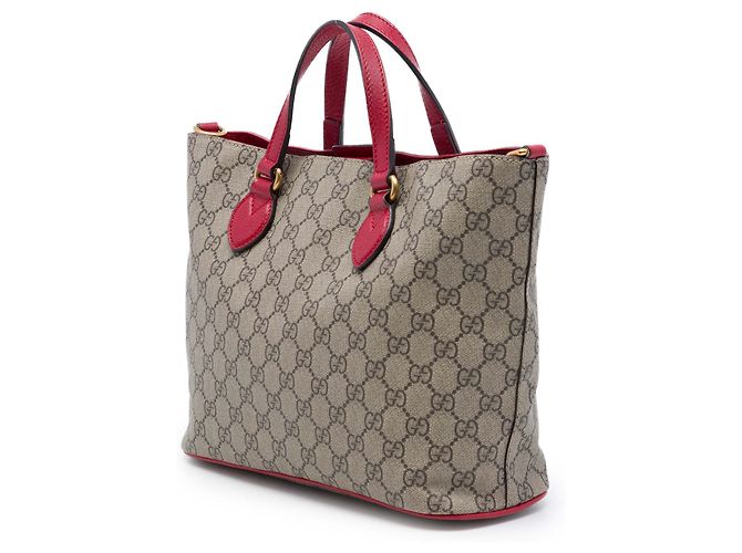 Borsa Satchel Gucci Small GG Supreme Web Bosco Beige - vista 2