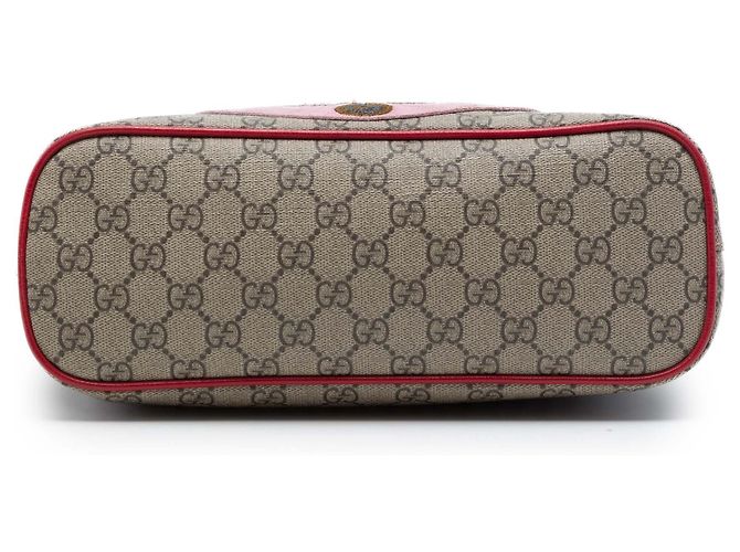Borsa Satchel Gucci Small GG Supreme Web Bosco Beige - vista 3