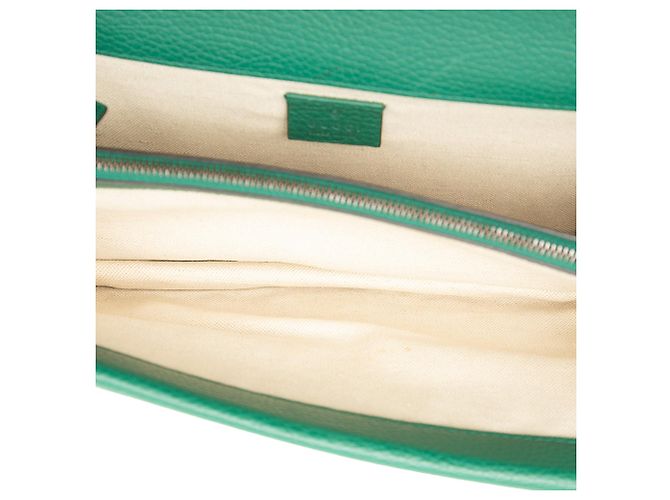 Borsa a tracolla Dionysus Medium in pelle verde Gucci - vista 4